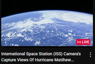 International Space Station (ISS) Camera's Capture Views Of Hurricane Matthew [Unedited] YT image